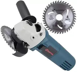 SP 6100 Angle Grinder Machine SIDE SWITCH Heavy Duty Motor with Handle with Side Handle with 11inch chain saw bracket adapter for woodworking, corded chainsaw - (without battery)