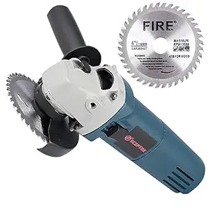 SP 6100 Angle Grinder Machine with Side Switch, Heavy Duty Motor, Handle & 4" 40-Tooth Circular Saw Blade, Max Speed 13,000 RPM   Industrial Wood Cutting Tool, Sharp Teeth (1 Pc)