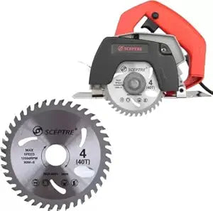 CM4SA 4-Inch Marble Cutter Machine with 40 Tooth Circular Saw Blade - 110/115mm Tile Cutting Tool, Max Speed 13,000 RPM (Combo Pack)