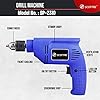 SP-2310 10MM Drill Machine 300W, 3200RPM with chuck 1 X chuck key for Home & Industrial Use, DIY (220V,Blue) with Screwdriver Bits Ph2 with Strong Magnetism - (Combo Pack)