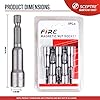 et of 5 Pcs Magnetic Nut Socket Hexagon Wrench Power Drill Bit Adaptors for Bolt Tightening Screwdrivers (8mm nut 65mm length)