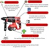 120V Cordless Rotary Hammer Drill | 26mm 4-Mode Forward/Reverse | 48000RPM Powerful Driver with Li-ion Battery & Lock Button | Heavy Duty Hammer Drill for Home & DIY
