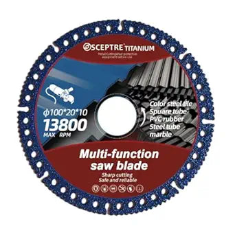 100mm Angle Grinder Cutter Disc   Multi-Purpose Cutting Blade for Marble, Steel, Tile, PVC & Rubber | Dry Cut Saw Blade | 13800 RPM Durable Grinding Wheel (Blue)