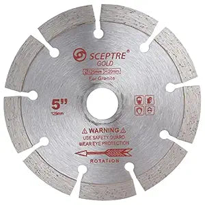 Gold 5-Inch Diamond Saw Blade   125mm Cutting Wheel for Granite & Marble | Sharp Cutter Disc for Angle Grinders | Bore Size 22mm