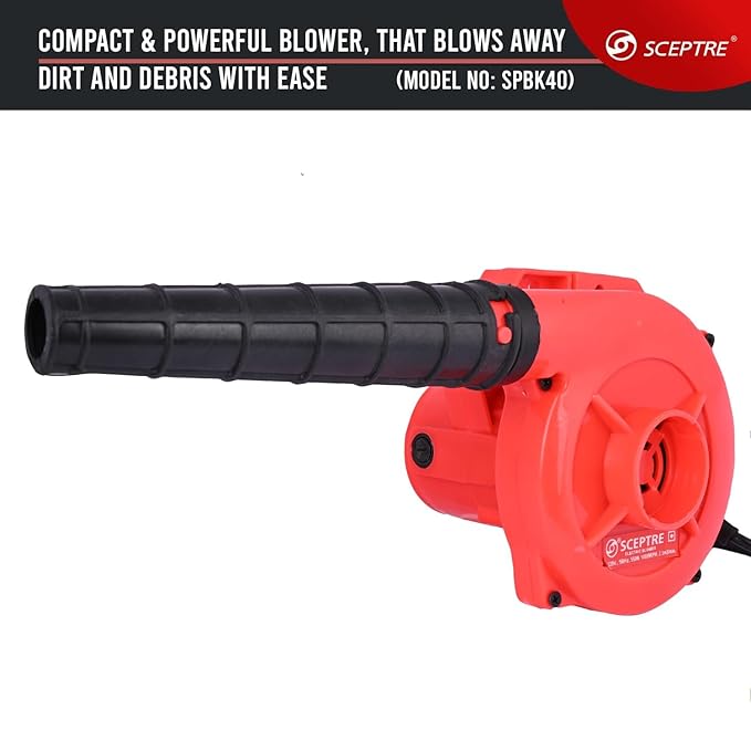 SPBK-40 650W Electric Air Blower & Dust Cleaner | 15000 RPM Motor, 190 km/hr Airflow | Dual Mode Suction & Blowing | Heavy-Duty Unbreakable Body for Home, Car & PC Cleaning (Red, Corded)