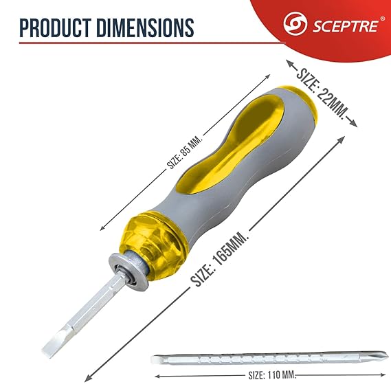 Reversible & Adjustable Screwdriver Set   Flat & Phillips Head, Durable Grip, Multipurpose Repair Tool for Electronics & Electrical Devices (Pack of 12, Yellow)