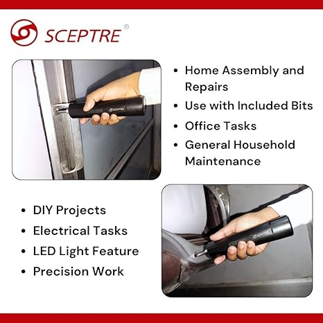 Cordless Electric Screwdriver 3.6V, USB-C Rechargeable, 3Nm Torque, LED Light, Compact Design with 2 Bits, for DIY, Home, Office   Tool Kit (1 Pack)