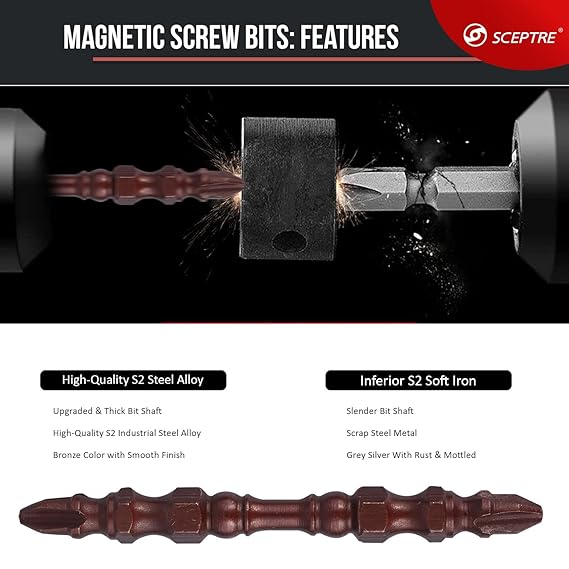 PH2-65-S2++ Magnetic Screwdriver Bits Set of 10   Strong Magnetic Tip, PH2 Head, 65mm S2 Steel Bits, Compact & Durable   Ideal for Mechanical, Automotive & Household Use