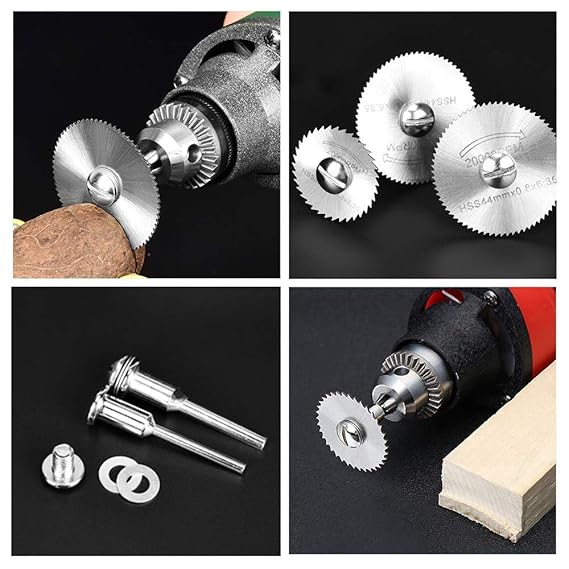 HSS Circular Saw Blade Set Steel PVC Cutter Disc Mandarin Rotary Tool for Drill Rotary Hammer Carving Buffing (22/25/32/35/44 mm) 6 Pcs