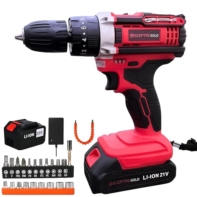 SCEPTRE 21V Cordless Impact Drill Kit 300W