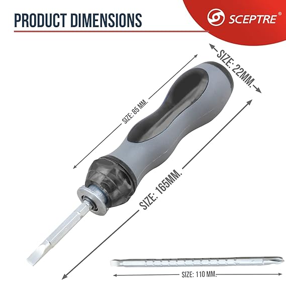 Reversible & Adjustable Screwdriver Set   12 Pack, Flat & Phillips Heads, Durable Black Handle, Ideal for SCEPTRE Electronics & Electrical Device Repairs