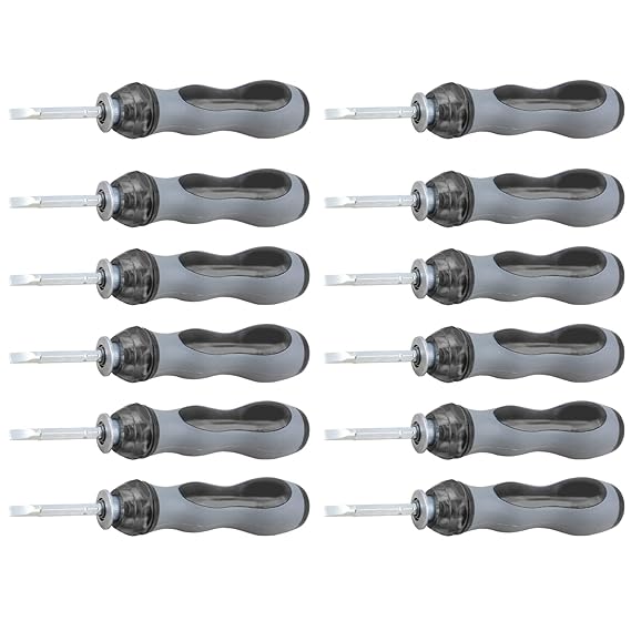 Reversible & Adjustable Screwdriver Set   12 Pack, Flat & Phillips Heads, Durable Black Handle, Ideal for SCEPTRE Electronics & Electrical Device Repairs