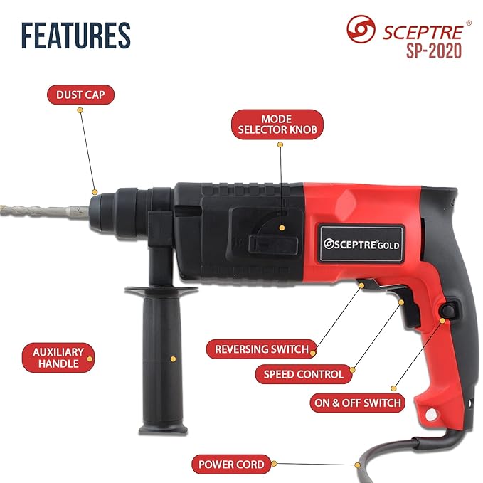 Sceptre Gold SP-2020 Rotary Hammer Drill Machine 1050W