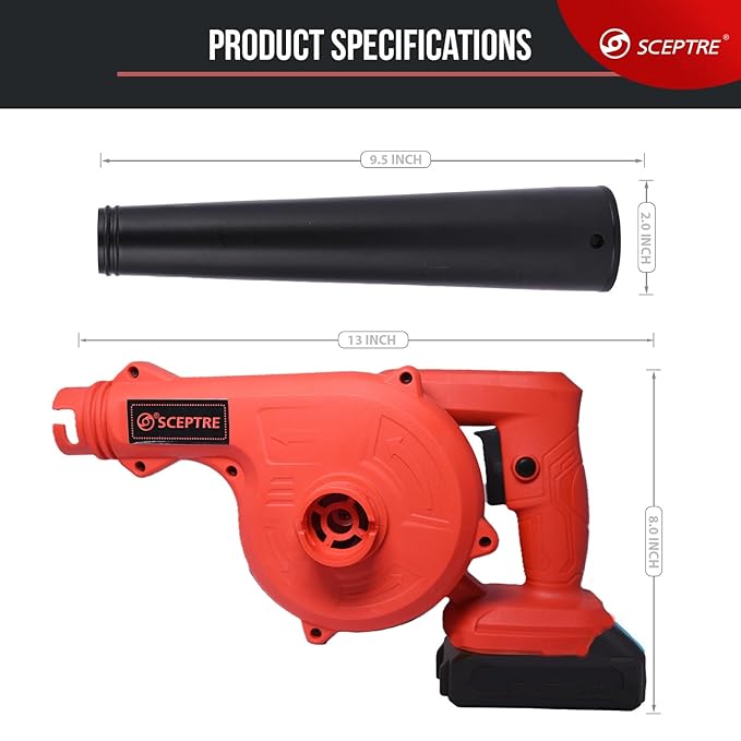 36V Cordless Battery Air Blower   Powerful Copper Motor, 2 Batteries, Quick Charging, Lightweight & Portable   Ideal for Garden, Indoor, Yard Cleaning (CB-36V)