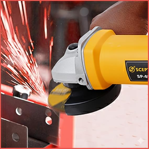 Gold 4-Inch (100mm) Angle Grinder, 850W Heavy Duty Motor, 11000 RPM, Pure Copper Coil, Side Handle, for Metal, Wood & Masonry Cutting & Grinding