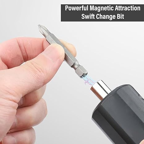 Cordless Electric Screwdriver 3.6V, USB-C Rechargeable, 3Nm Torque, LED Light, Compact Design with 2 Bits, for DIY, Home, Office   Tool Kit (1 Pack)