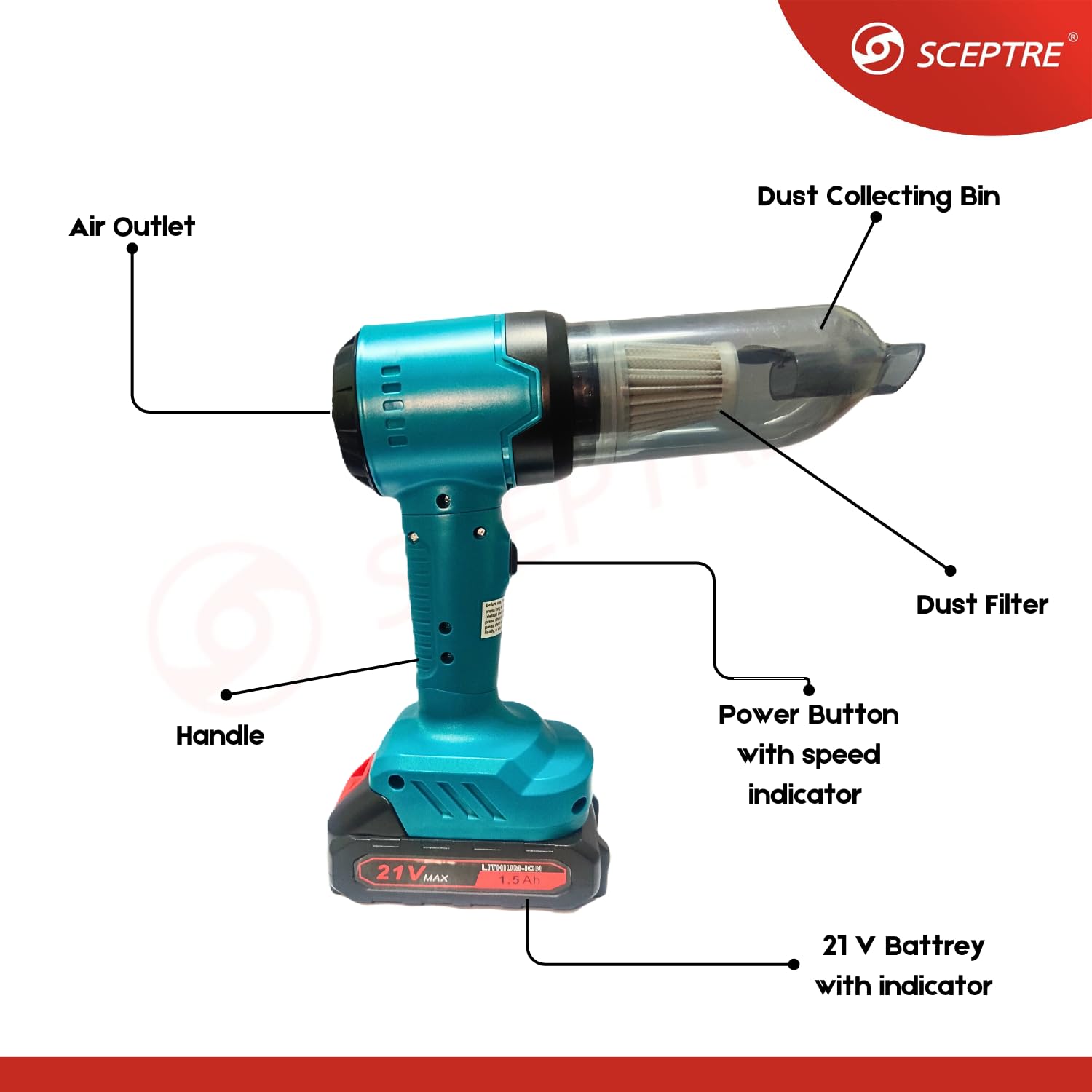 2-in-1 Cordless Handheld Vacuum Cleaner & Air Duster – Portable Rechargeable Vacuum with Nozzle Attachments & USB Charging for Car, Sofa & Keyboard Cleaning