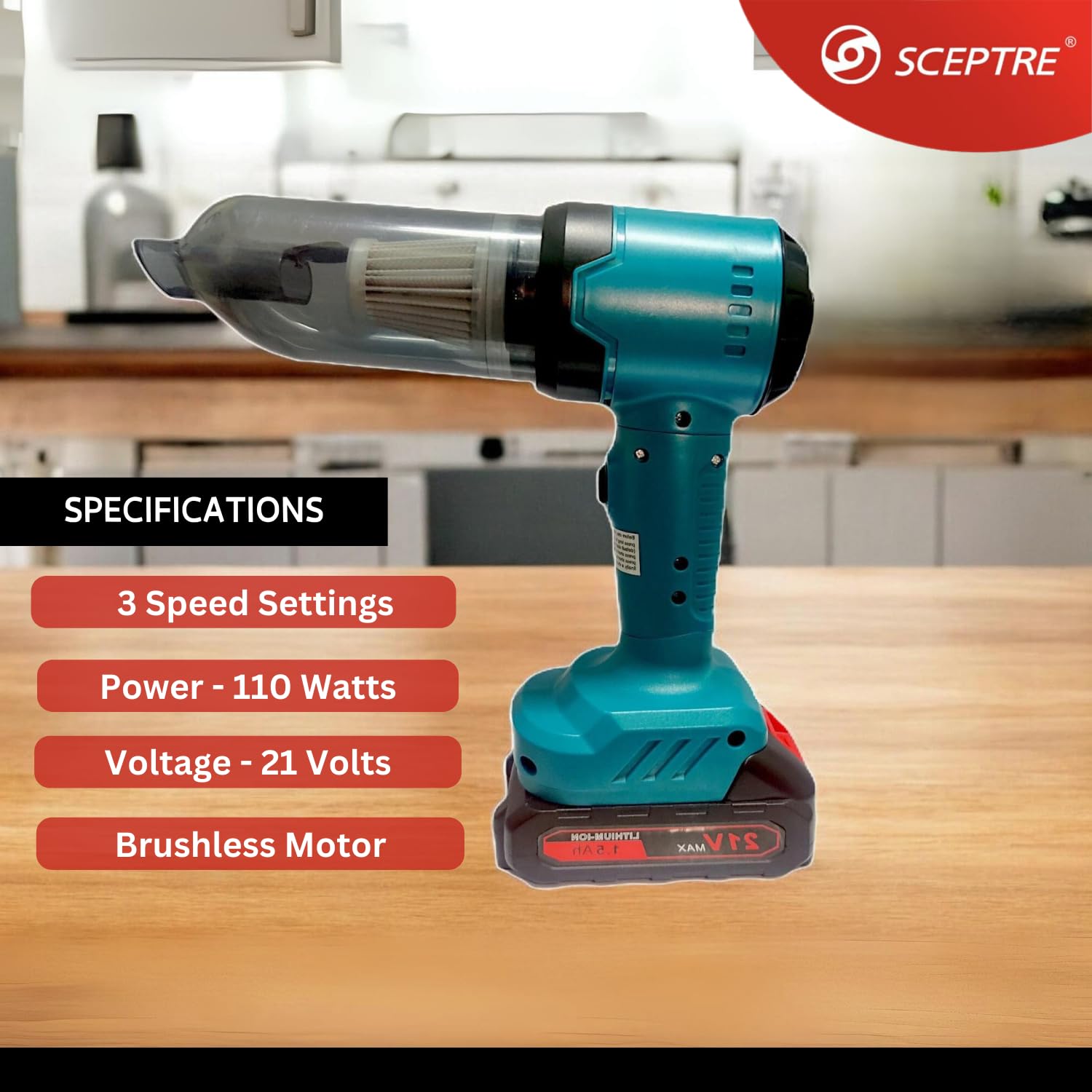 2-in-1 Cordless Handheld Vacuum Cleaner & Air Duster – Portable Rechargeable Vacuum with Nozzle Attachments & USB Charging for Car, Sofa & Keyboard Cleaning