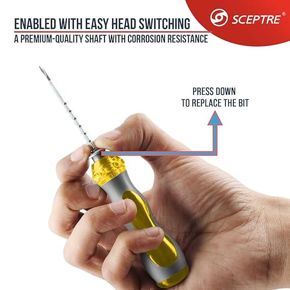 Reversible & Adjustable Screwdriver Set   Flat & Phillips Head, Durable Grip, Multipurpose Repair Tool for Electronics & Electrical Devices (Pack of 12, Yellow)