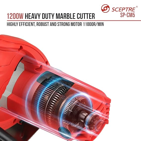 SP CM5 Marble Cutter, 1200 W, 125mm, 11000 RPM, 5 inch, Max. Cut Depth 38mm, Heavy Duty Multipurpose Powerful Machine High Capacity Motor Suitable for Cutting Tiles & Marbles Wood etc