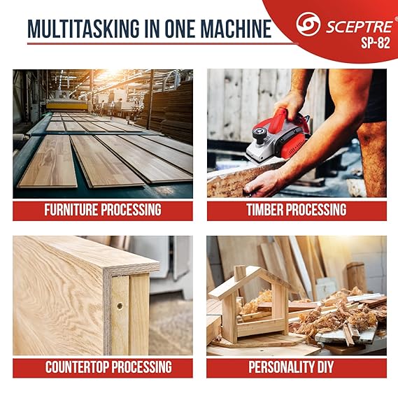 SP-82 Electric Hand Planer 750W | 82mm Blade Width | 16000 RPM Heavy Duty Corded Wood Planer | Ergonomic Grip, Dust Exhaust, Heat Dissipation | Woodworking Tool (220V)