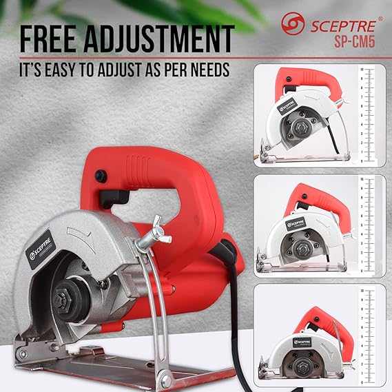 SP CM5 Marble Cutter, 1200 W, 125mm, 11000 RPM, 5 inch, Max. Cut Depth 38mm, Heavy Duty Multipurpose Powerful Machine High Capacity Motor Suitable for Cutting Tiles & Marbles Wood etc
