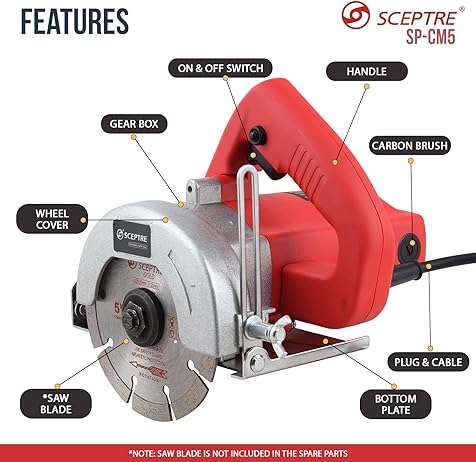 SCEPTRE SP CM5 Marble Cutter (Red) - 1200 W