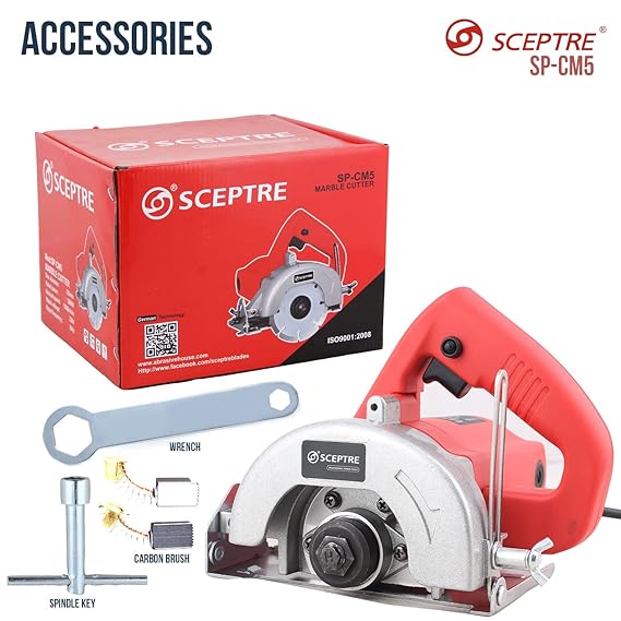 SP CM5 Marble Cutter, 1200 W, 125mm, 11000 RPM, 5 inch, Max. Cut Depth 38mm, Heavy Duty Multipurpose Powerful Machine High Capacity Motor Suitable for Cutting Tiles & Marbles Wood etc