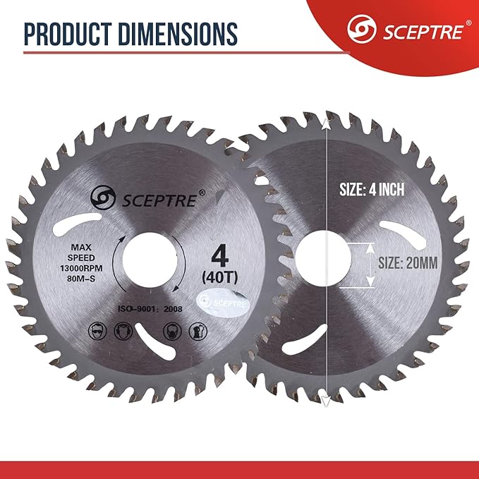 SCEPTRE Gold SP-801 4” Angle Grinder & TCT Circular Saw Blade Combo