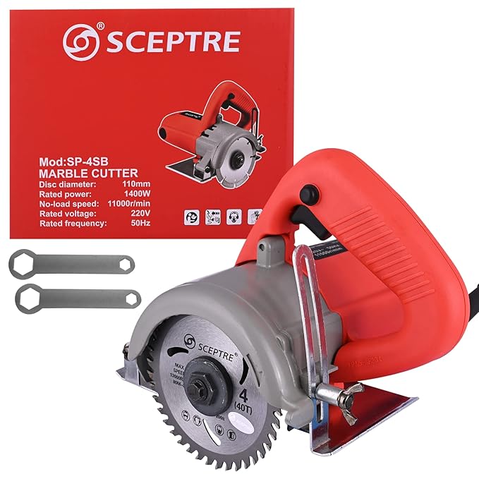 SCEPTRE SP-4SB 4 Inch Marble Cutter Machine (Red) - 1400 W