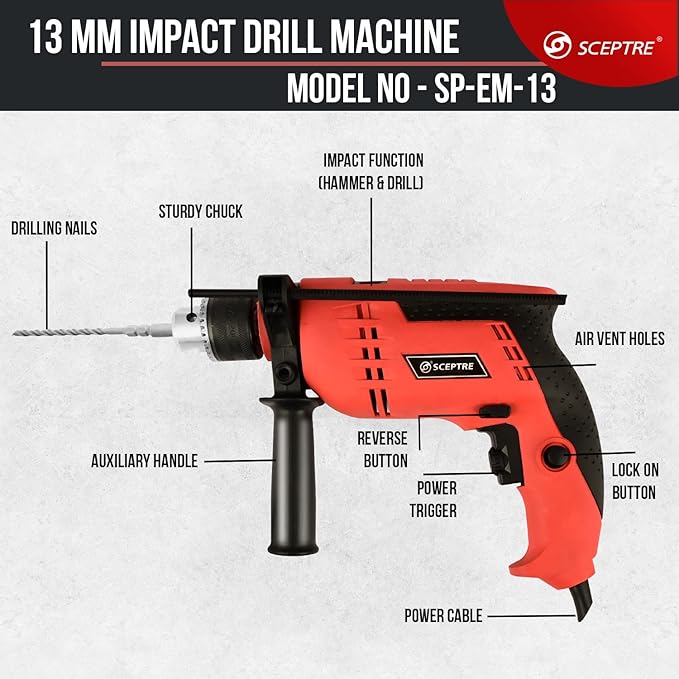 SCEPTRE SP-EM-13 Impact Hammer Drill Machine 1200W