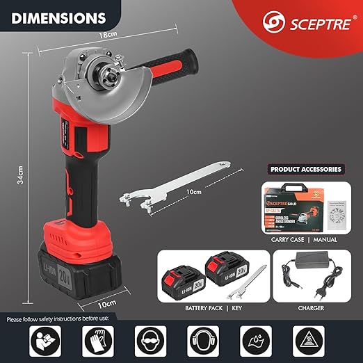 SCEPTRE SP-CA21V Cordless Angle Grinder 21 V