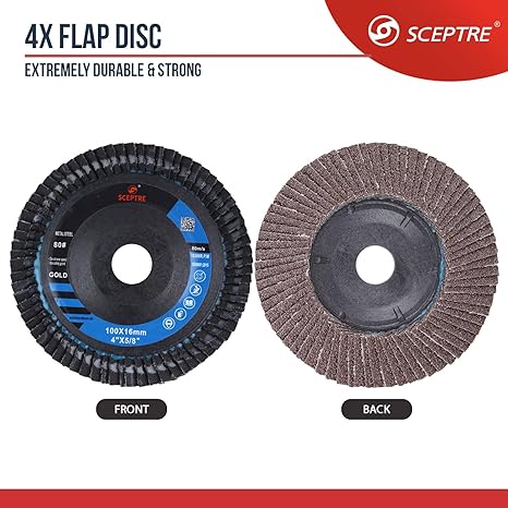 Professional 4 Inch (100mm) Flap Discs for Angle Grinder   10 Pcs Pack, Durable Abrasive Discs with 16mm Hole, High-Performance Grinding & Finishing for Metal, Wood, and Stainless Steel