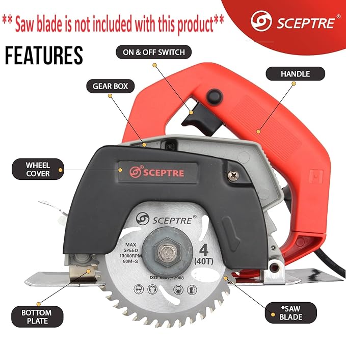 SCEPTRE CM4SA Marble Cutter Machine (Red) - 1050 W