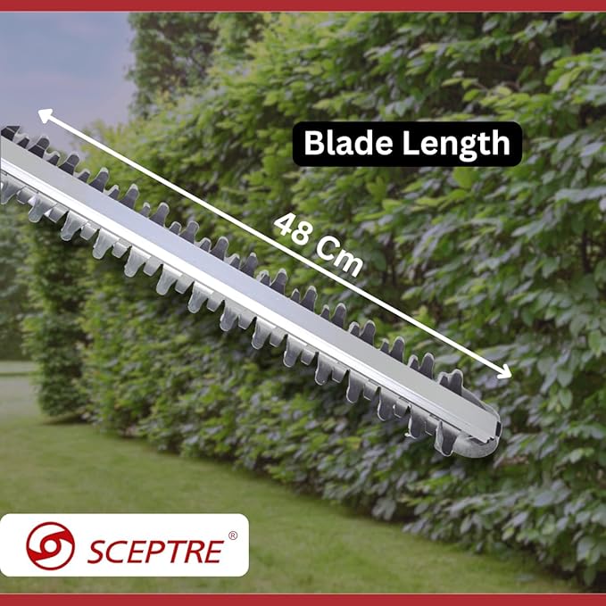 24V Cordless Hedge Trimmer for Garden | Electric Grass & Plant Cutter | Dual Blade Lawn Tool with 2 Rechargeable Batteries | Lightweight, Powerful, Easy to Use