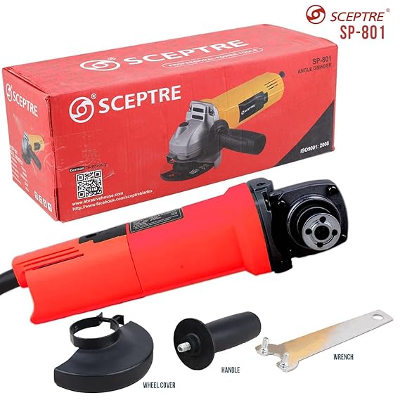 Gold SP-801 4" Angle Grinder 850W, 11,000 RPM Heavy Duty Power Tool with Side Handle, Copper Coil Motor, 110mm/115mm Disc Diameter