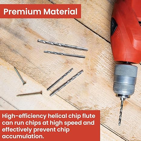 13-Piece HSS Twist Drill Bit Set | High-Speed Steel (HSS) for Wood, Metal, Plastic, Brass, Aluminium, Cast Iron & Stainless Steel | Precision Straight Shank Drill Kit (1.5mm - 6.5mm)
