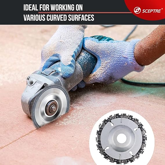 SP 6100 Angle Grinder Machine with Side Switch & Handle   Powerful 850W Heavy-Duty Tool Combo with Grinding Disc & Chain Wood Carving Disc for Cutting, Polishing & DIY