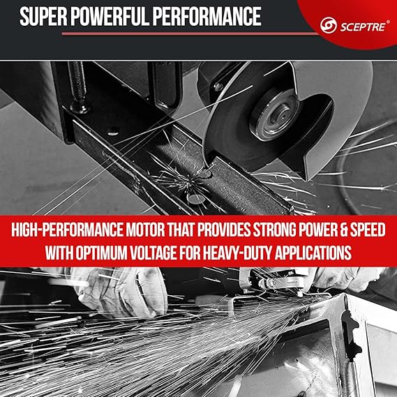 SP 6100 Angle Grinder Machine SIDE SWITCH Heavy Duty Motor with Handle with Side Handle with 11inch chain saw bracket adapter for woodworking, corded chainsaw - (without battery)